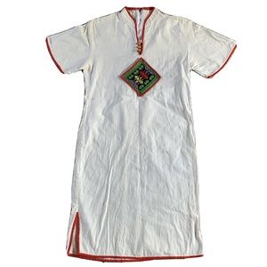 Vintage Ethnic Linen Cotton Dress